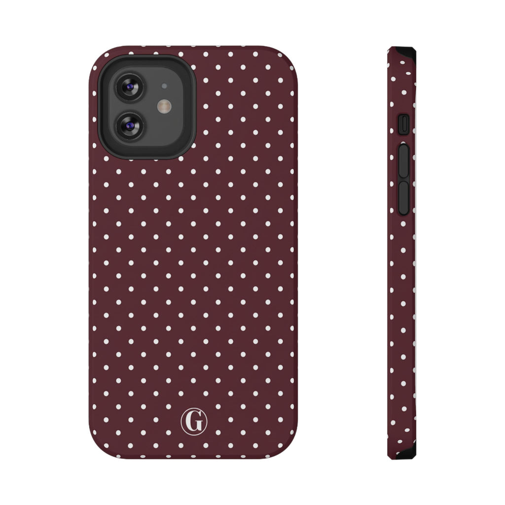 Burgundy Polka Dots Phone Case