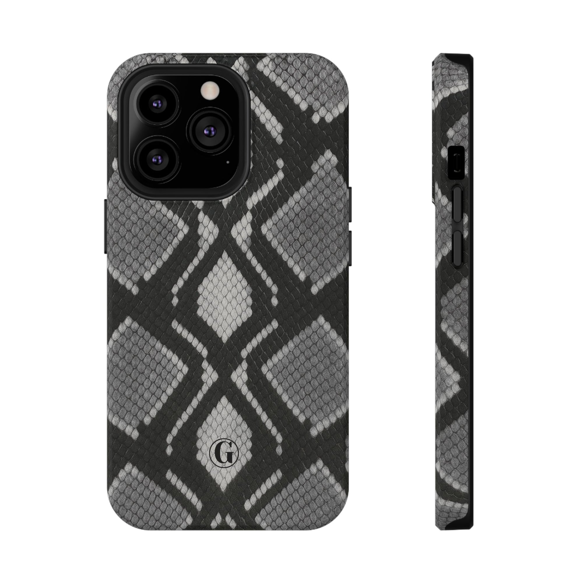 Grey Snakeskin Print Phone Case