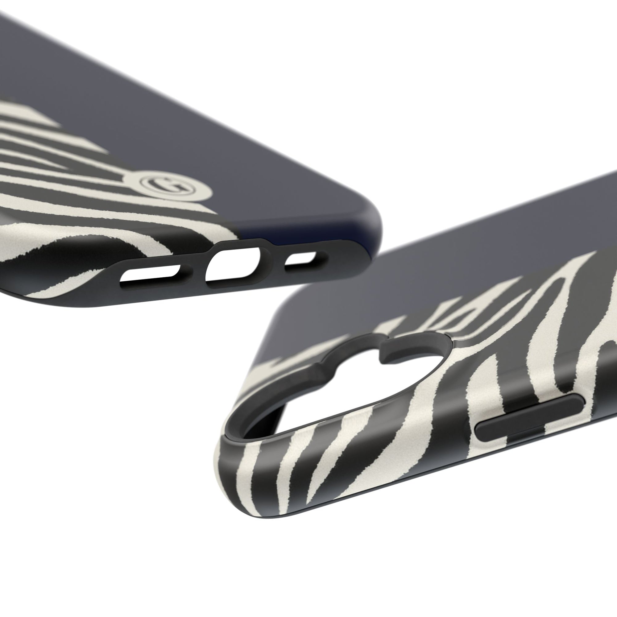 Zebra Print x Navy Blue Phone Case