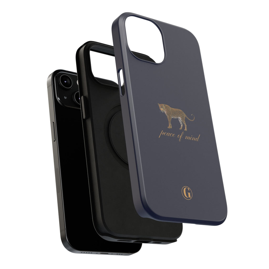 Navy Blue 'Peace of Mind' Panther Phone Case