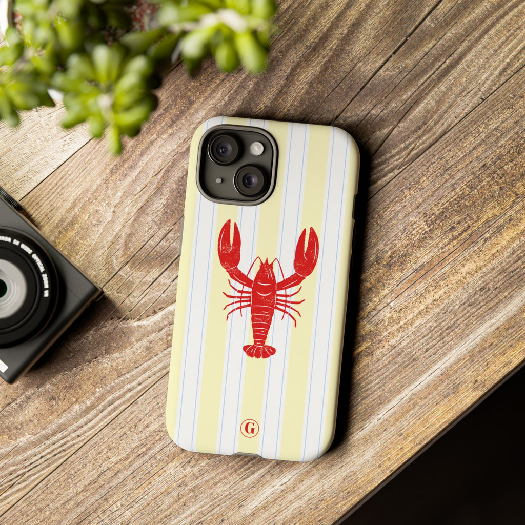Yellow Stripes & Crawfish Phone Case