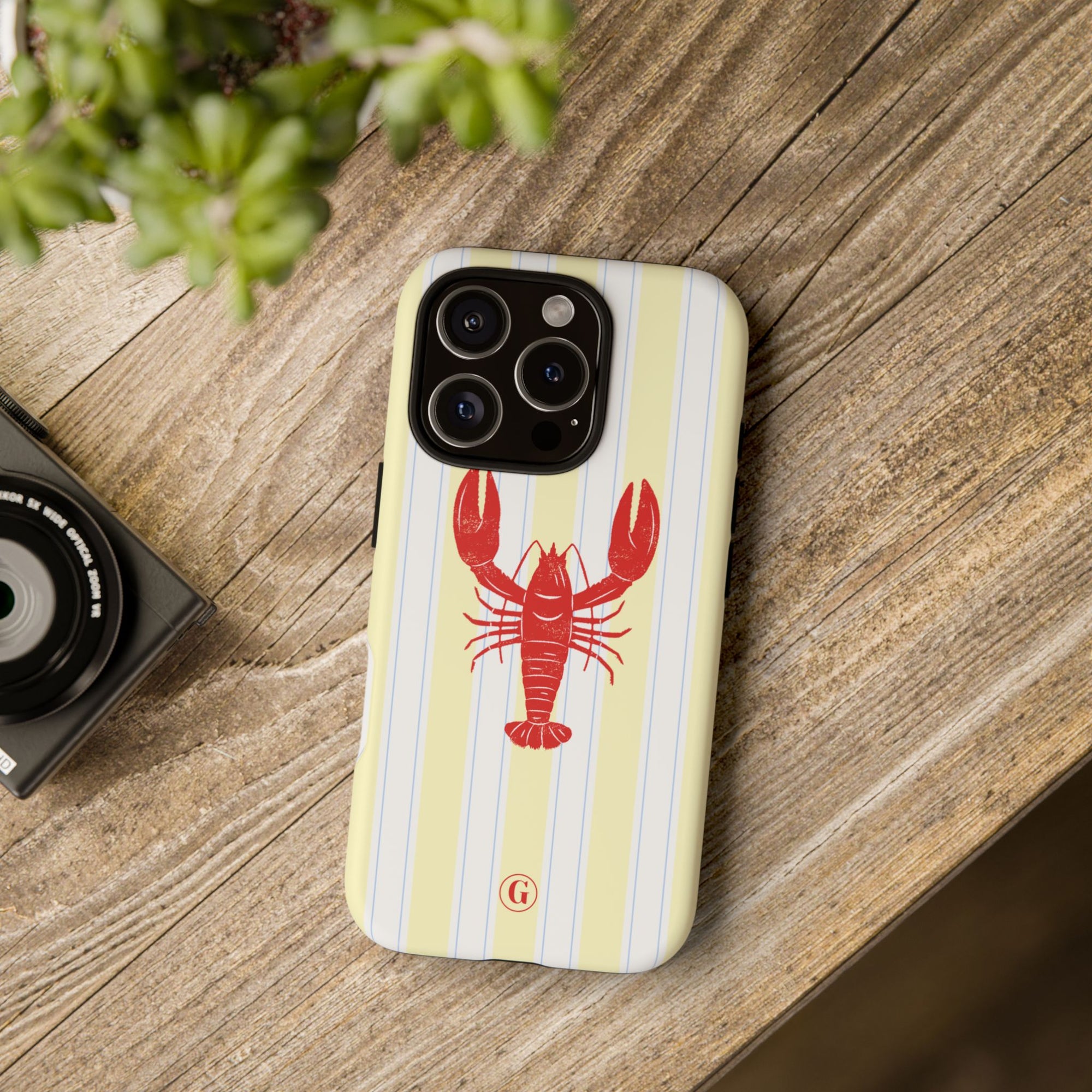 Yellow Stripes & Crawfish Phone Case