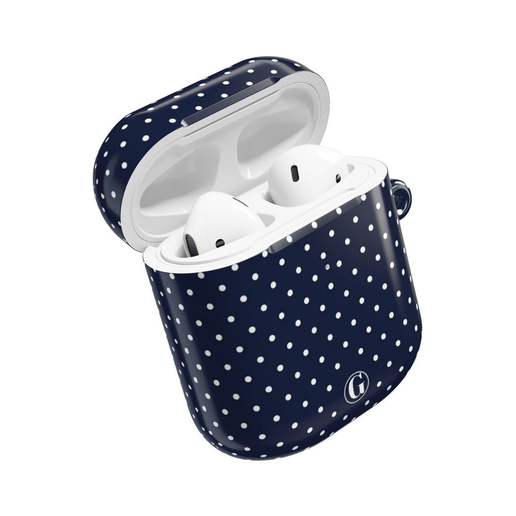 Navy Blue Polka Dot AirPod Case