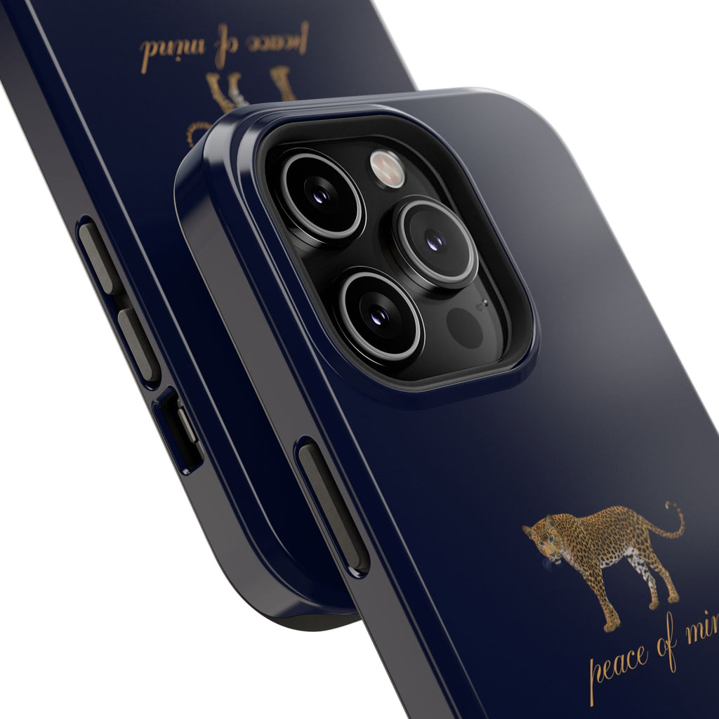 Navy Blue 'Peace of Mind' Panther Phone Case