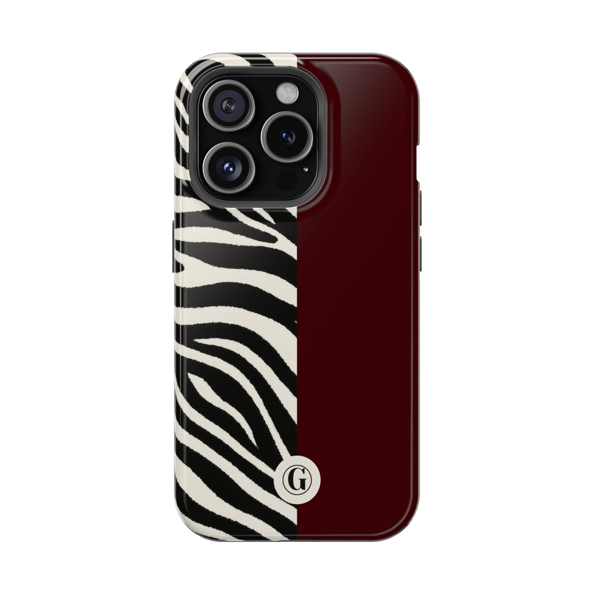 Zebra Print x Burgundy Phone Case
