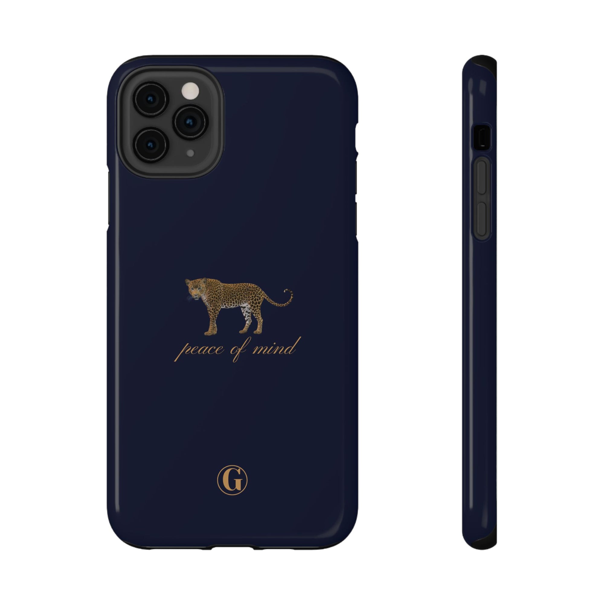 Navy Blue 'Peace of Mind' Panther Phone Case