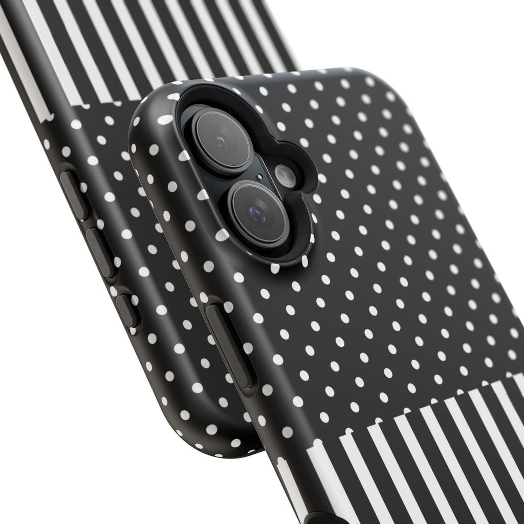 B&W Polka Dots x Stripes Phone Case