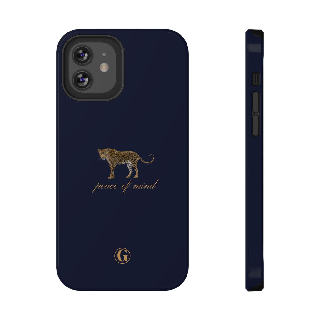 Navy Blue 'Peace of Mind' Panther Phone Case