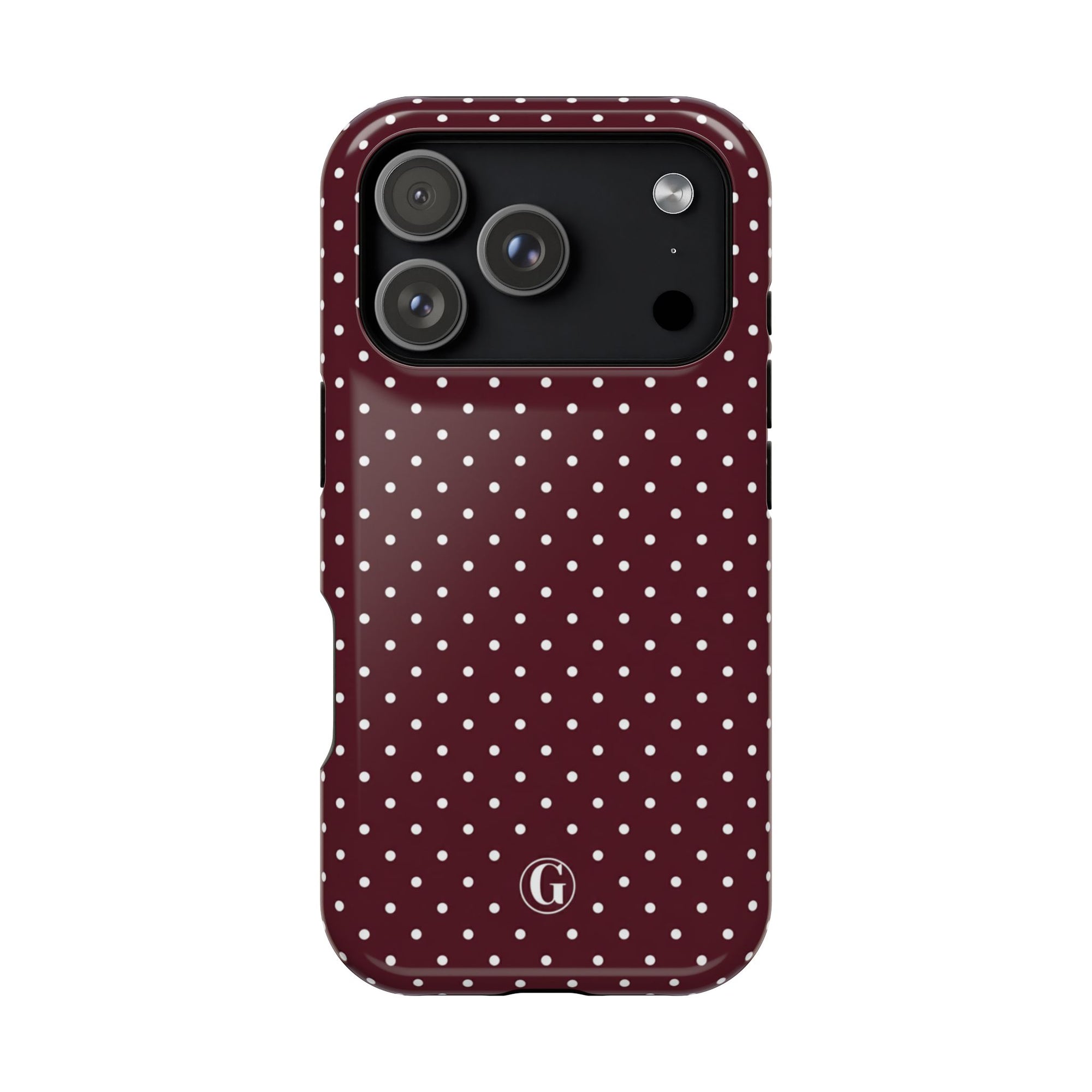 Burgundy Polka Dots Phone Case