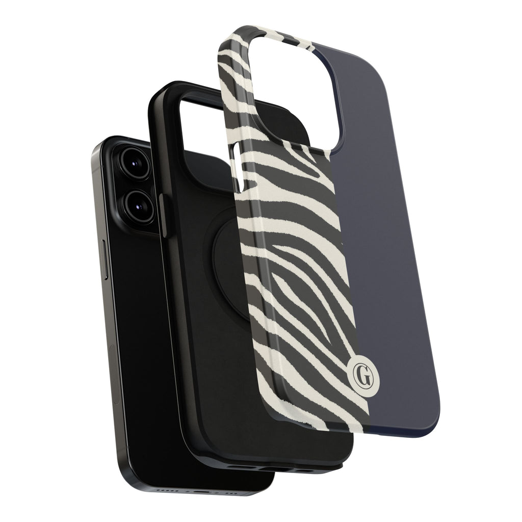 Zebra Print x Navy Blue Phone Case