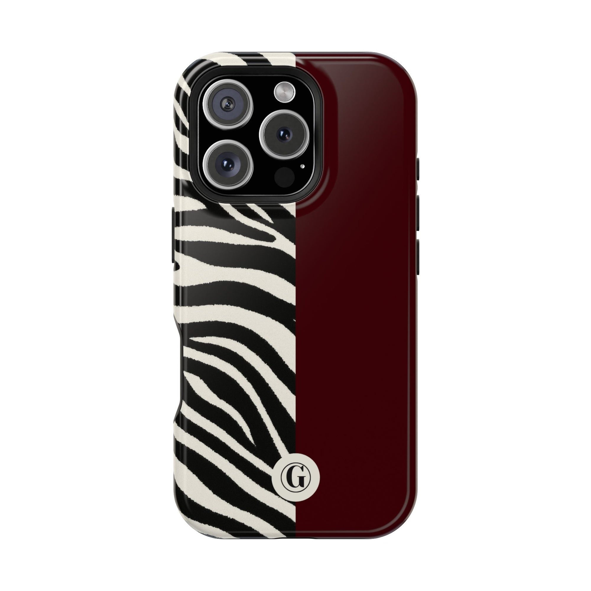 Zebra Print x Burgundy Phone Case