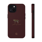 Burgundy 'Peace of Mind' Panther Phone Case