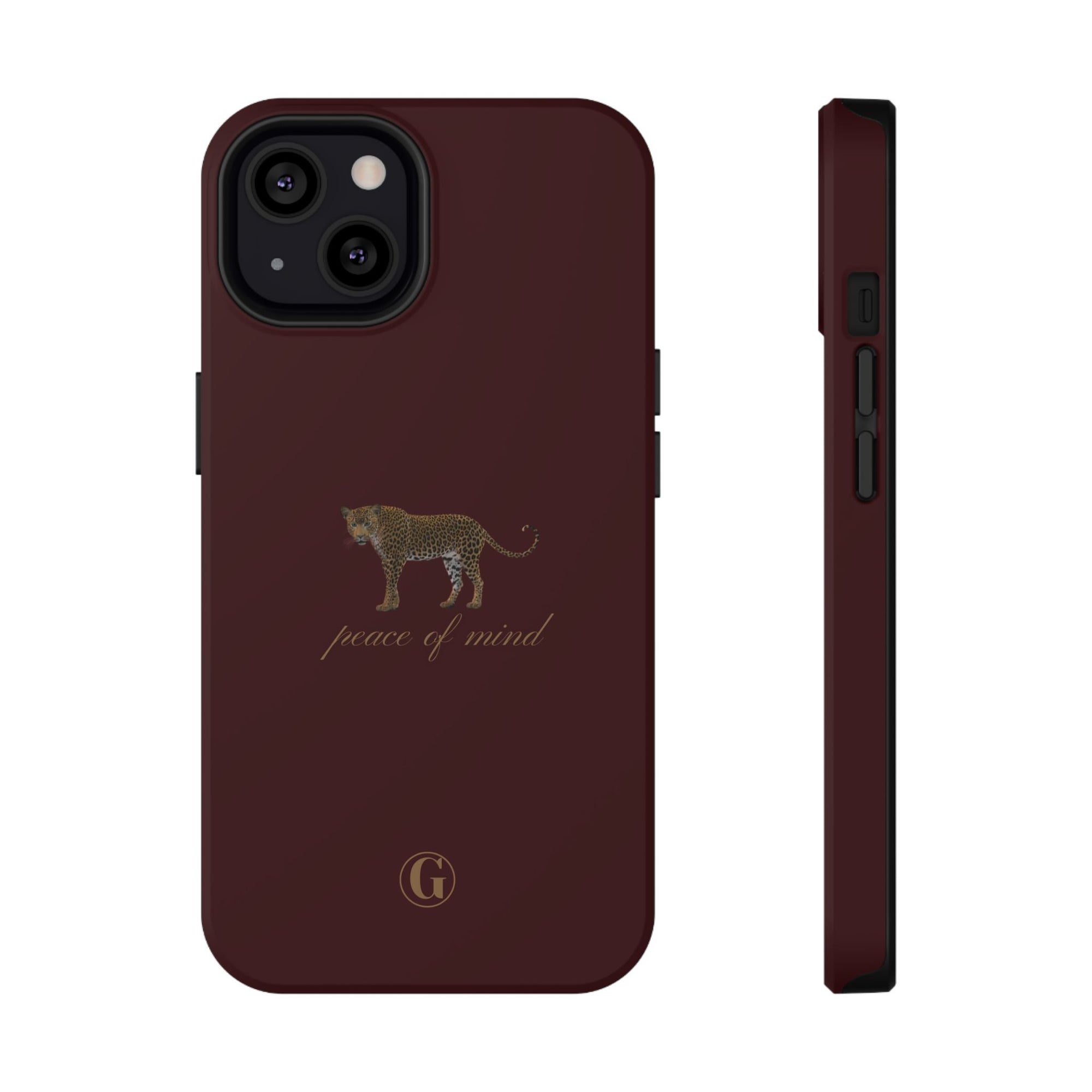 Burgundy 'Peace of Mind' Panther Phone Case