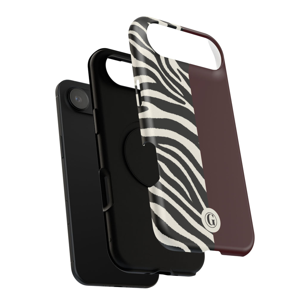 Zebra Print x Burgundy Phone Case