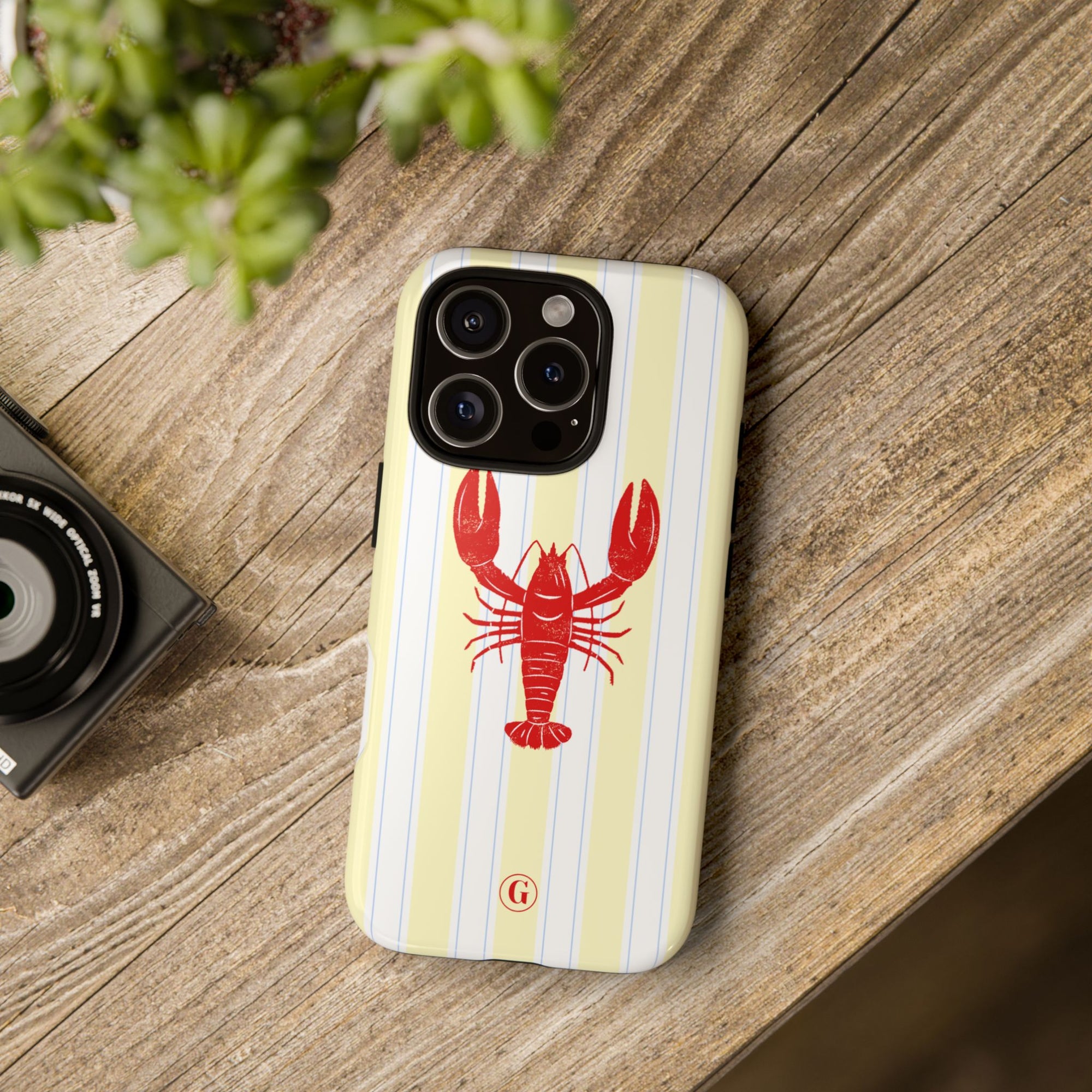 Yellow Stripes & Crawfish Phone Case