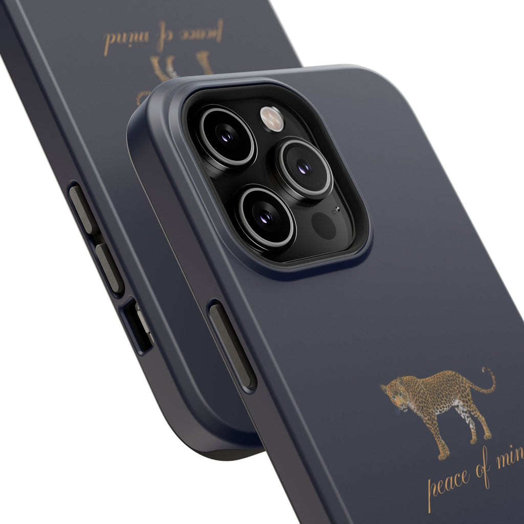 Navy Blue 'Peace of Mind' Panther Phone Case