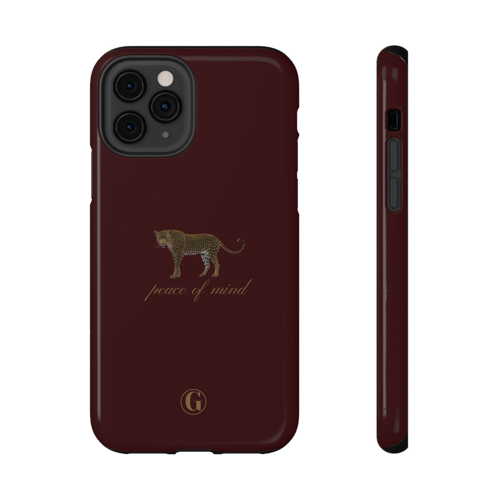 Burgundy 'Peace of Mind' Panther Phone Case