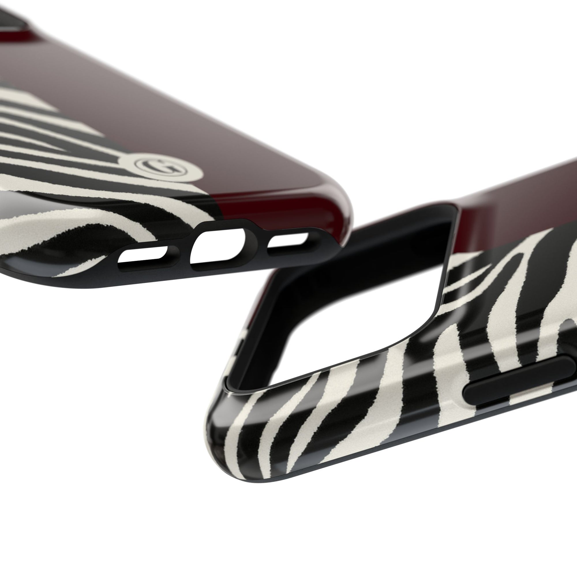 Zebra Print x Burgundy Phone Case