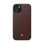 Burgundy Crocodile Print Phone Case
