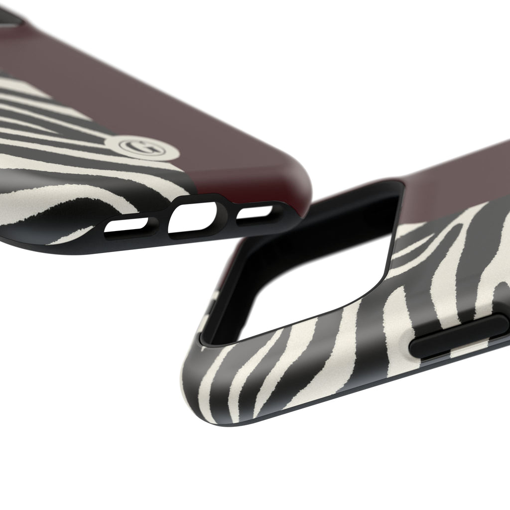 Zebra Print x Burgundy Phone Case