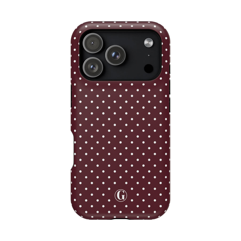 Burgundy Polka Dots Phone Case
