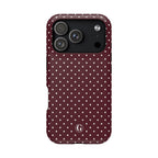 Burgundy Polka Dots Phone Case