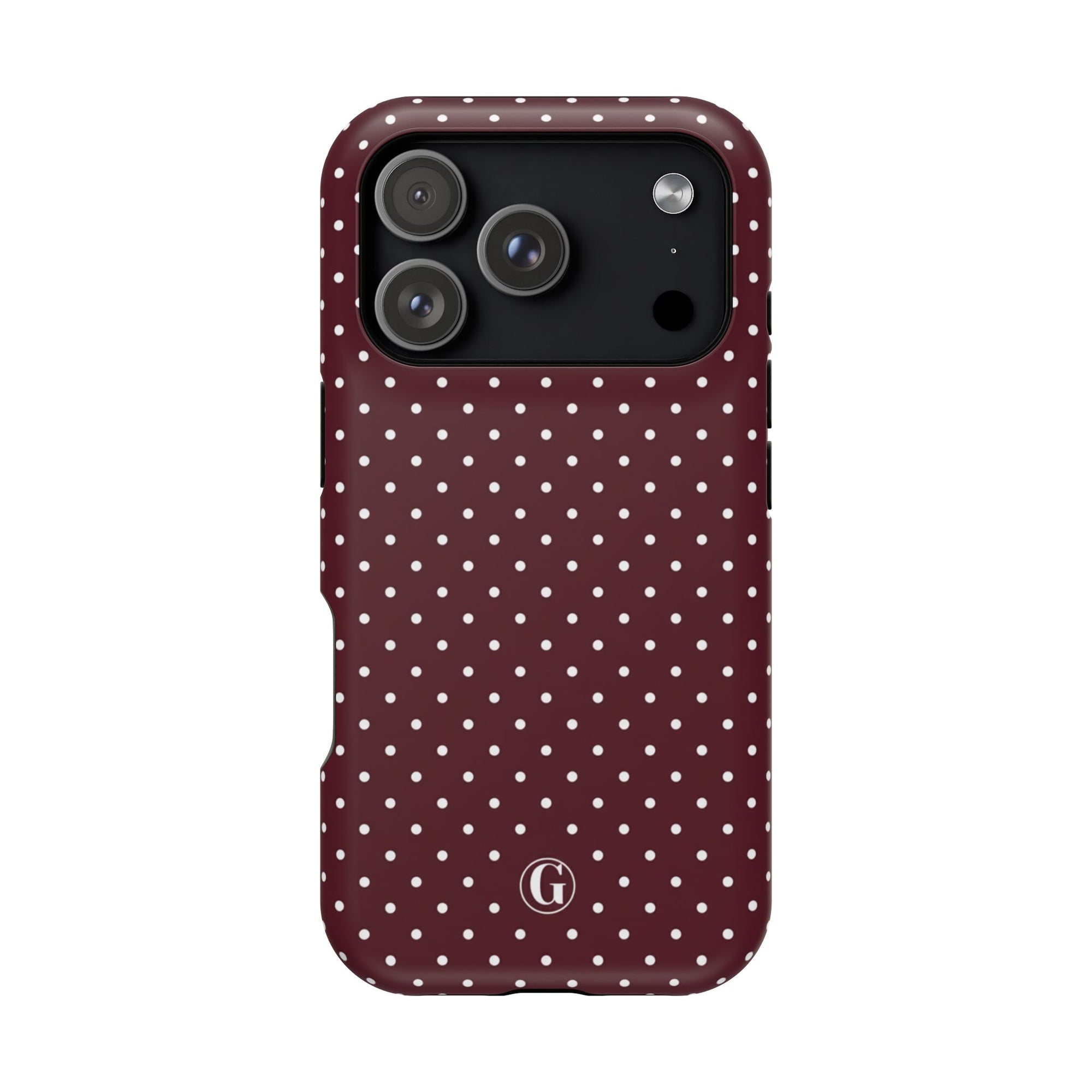Burgundy Polka Dots Phone Case