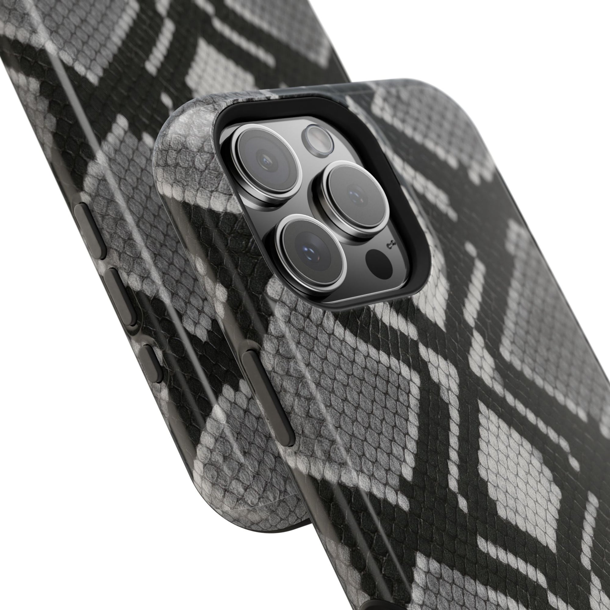 Grey Snakeskin Print Phone Case