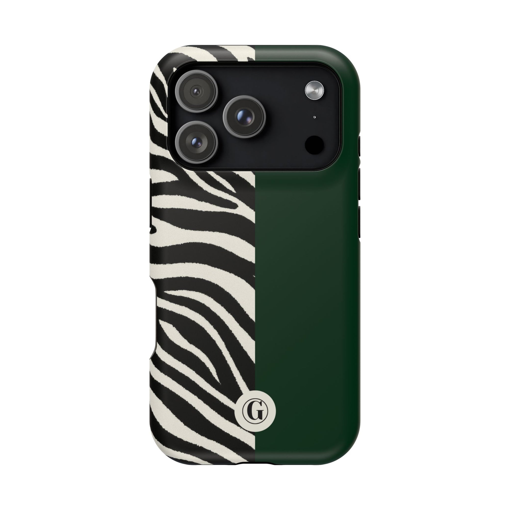 Zebra Print x Emerald Green Phone Case