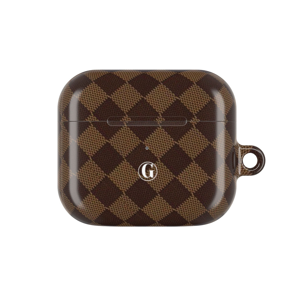 Brown Checkmate AirPod Case