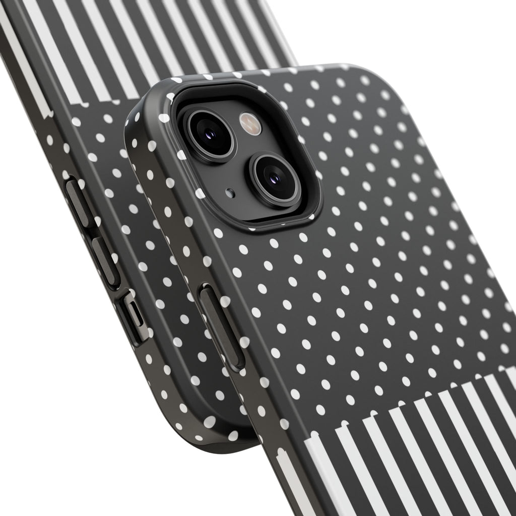 B&W Polka Dots x Stripes Phone Case