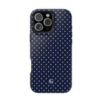 Navy Blue Polka Dots Phone Case