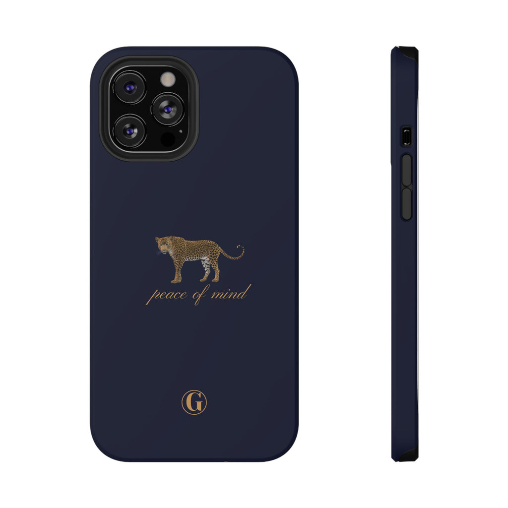 Navy Blue 'Peace of Mind' Panther Phone Case