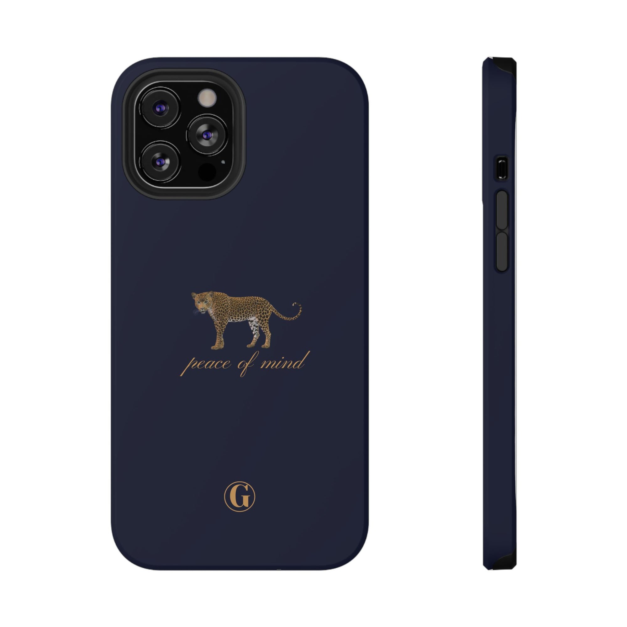 Navy Blue 'Peace of Mind' Panther Phone Case