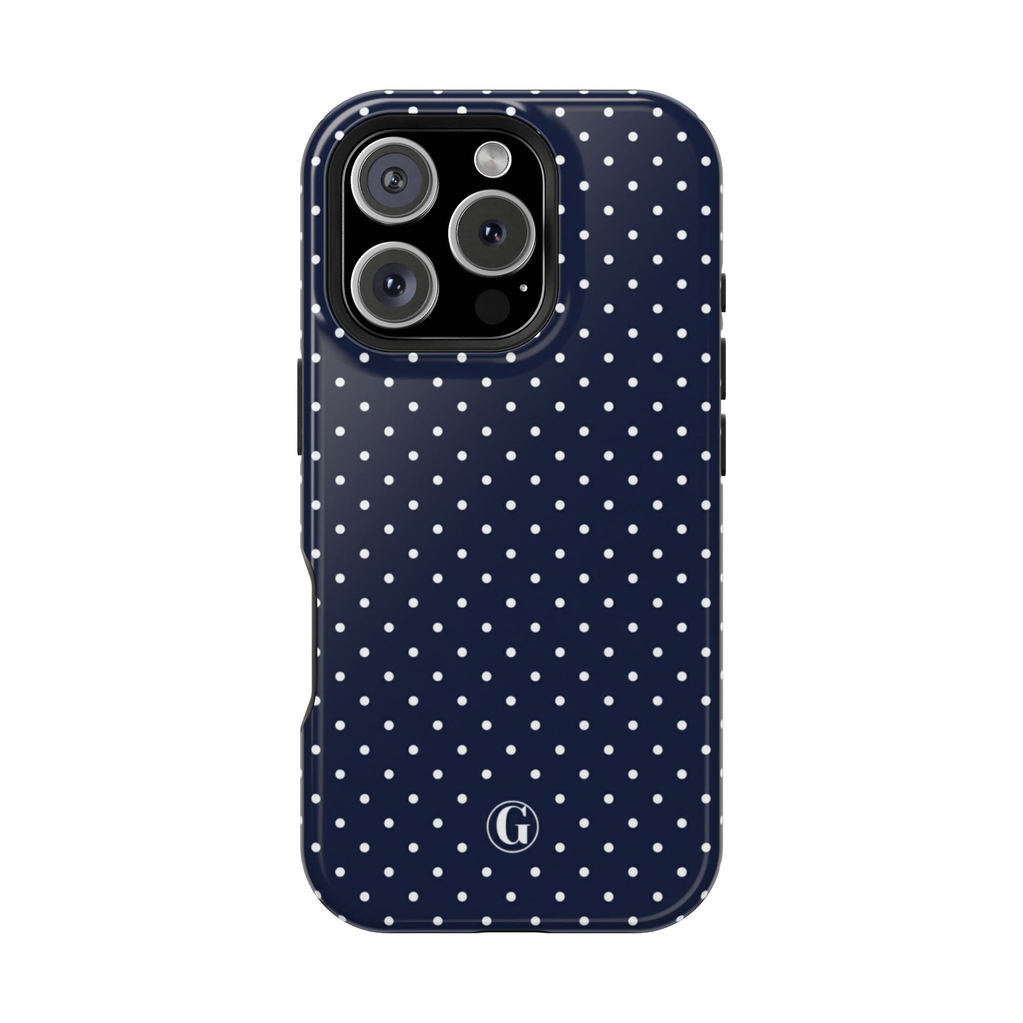 Navy Blue Polka Dots Phone Case