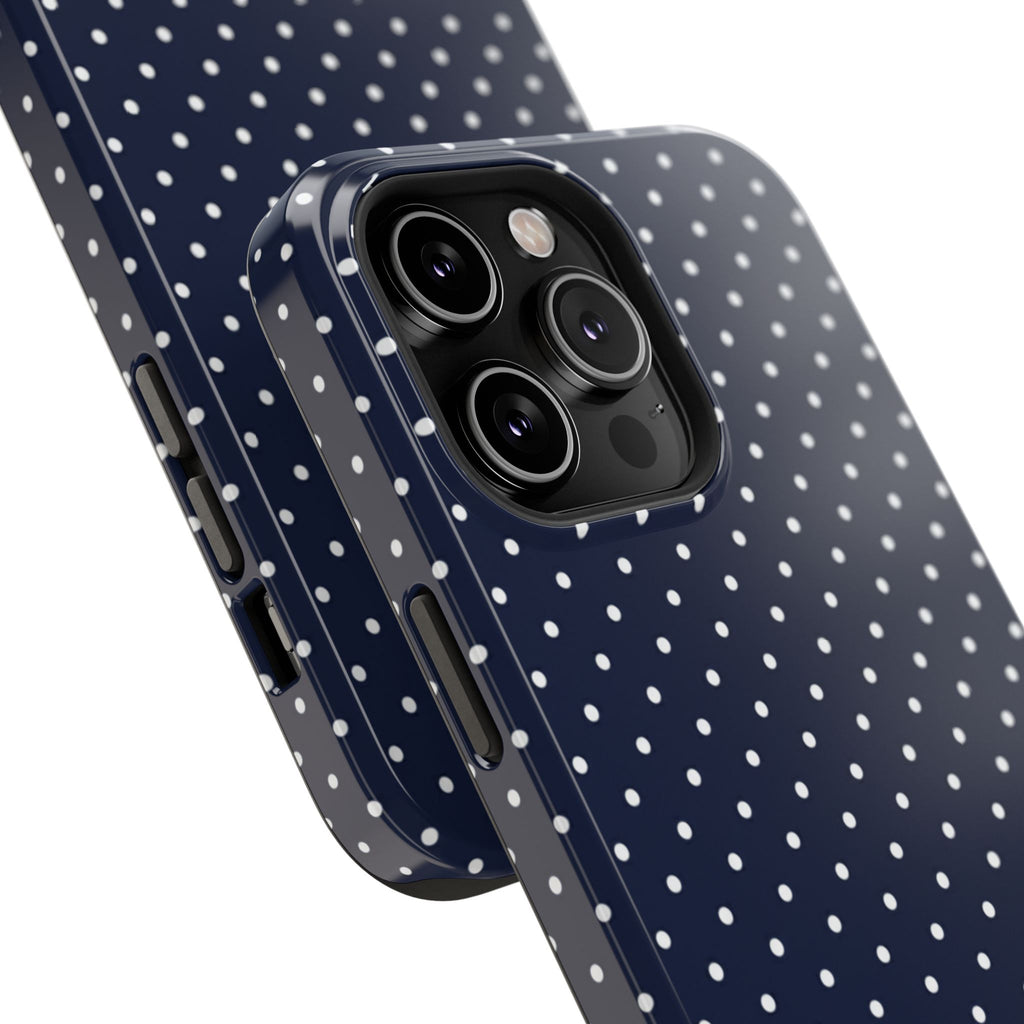 Navy Blue Polka Dots Phone Case