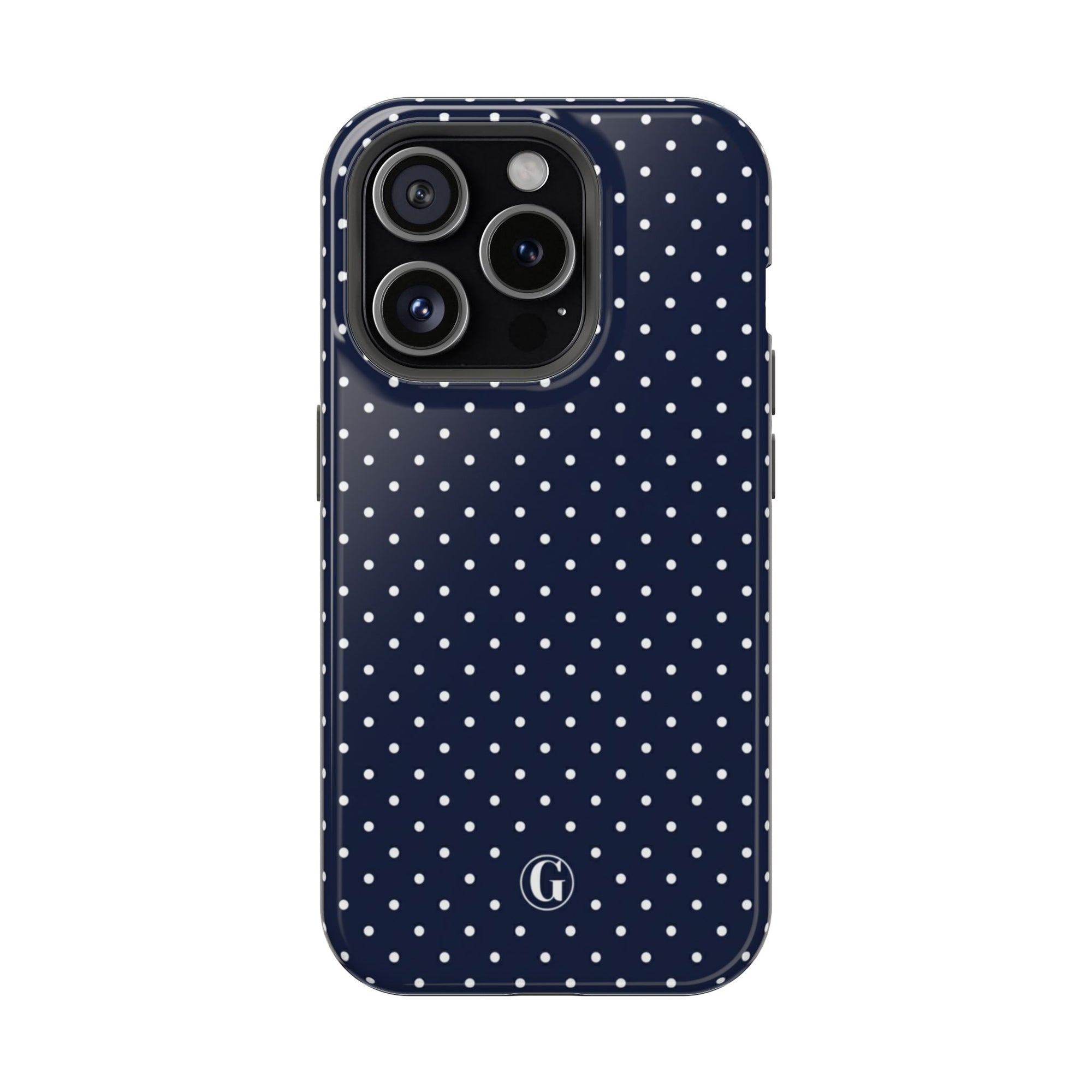 Navy Blue Polka Dots Phone Case