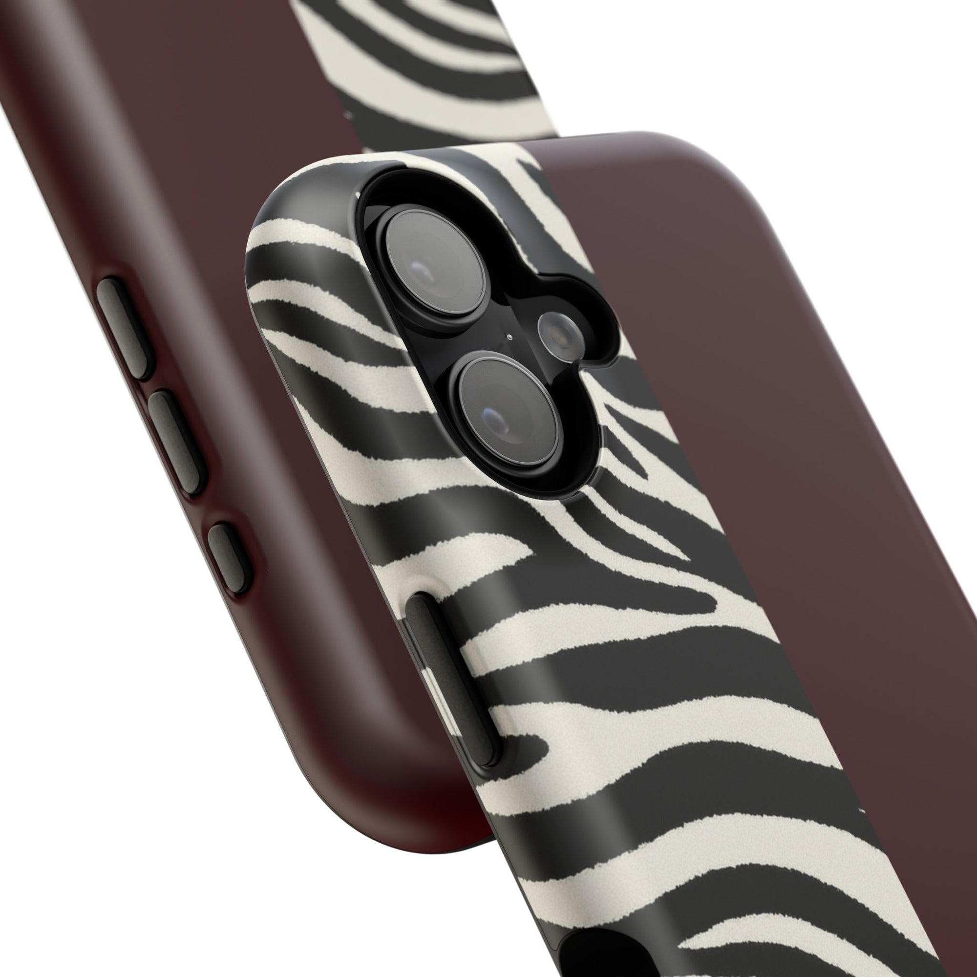 Zebra Print x Burgundy Phone Case