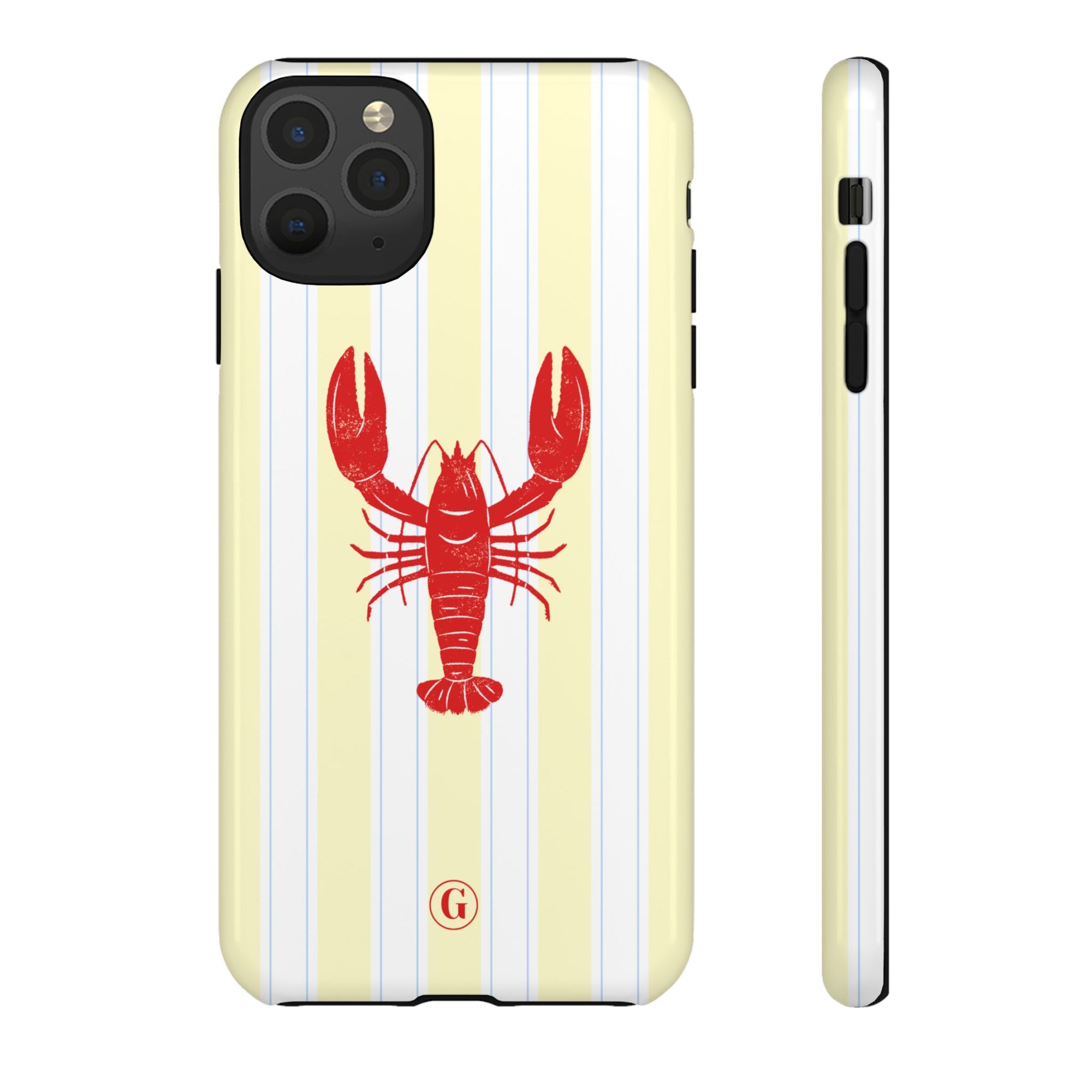 Yellow Stripes & Crawfish Phone Case