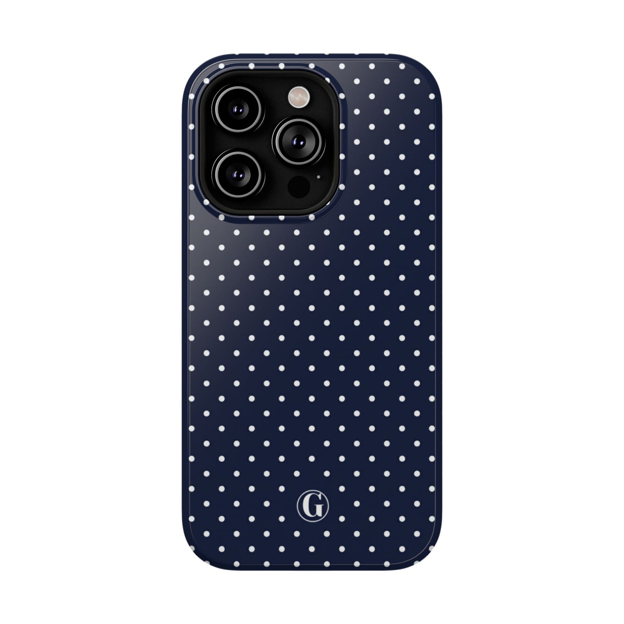 Navy Blue Polka Dots Phone Case