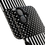 B&W Polka Dots x Stripes Phone Case