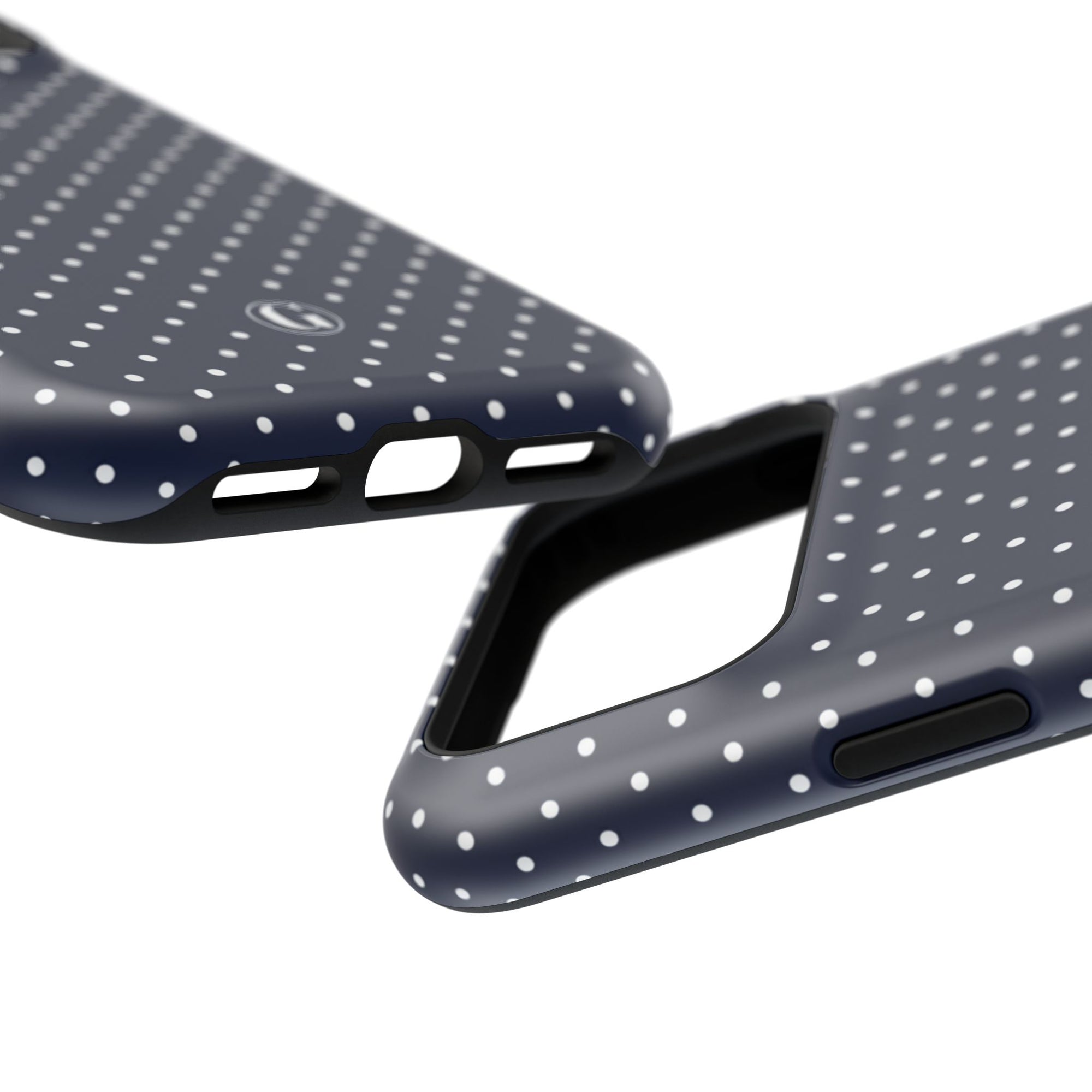 Navy Blue Polka Dots Phone Case