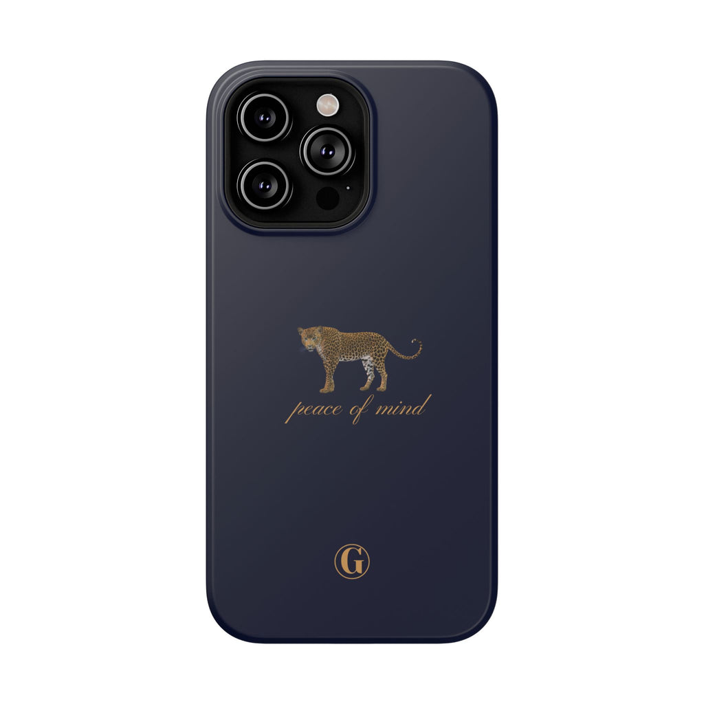 Navy Blue 'Peace of Mind' Panther Phone Case