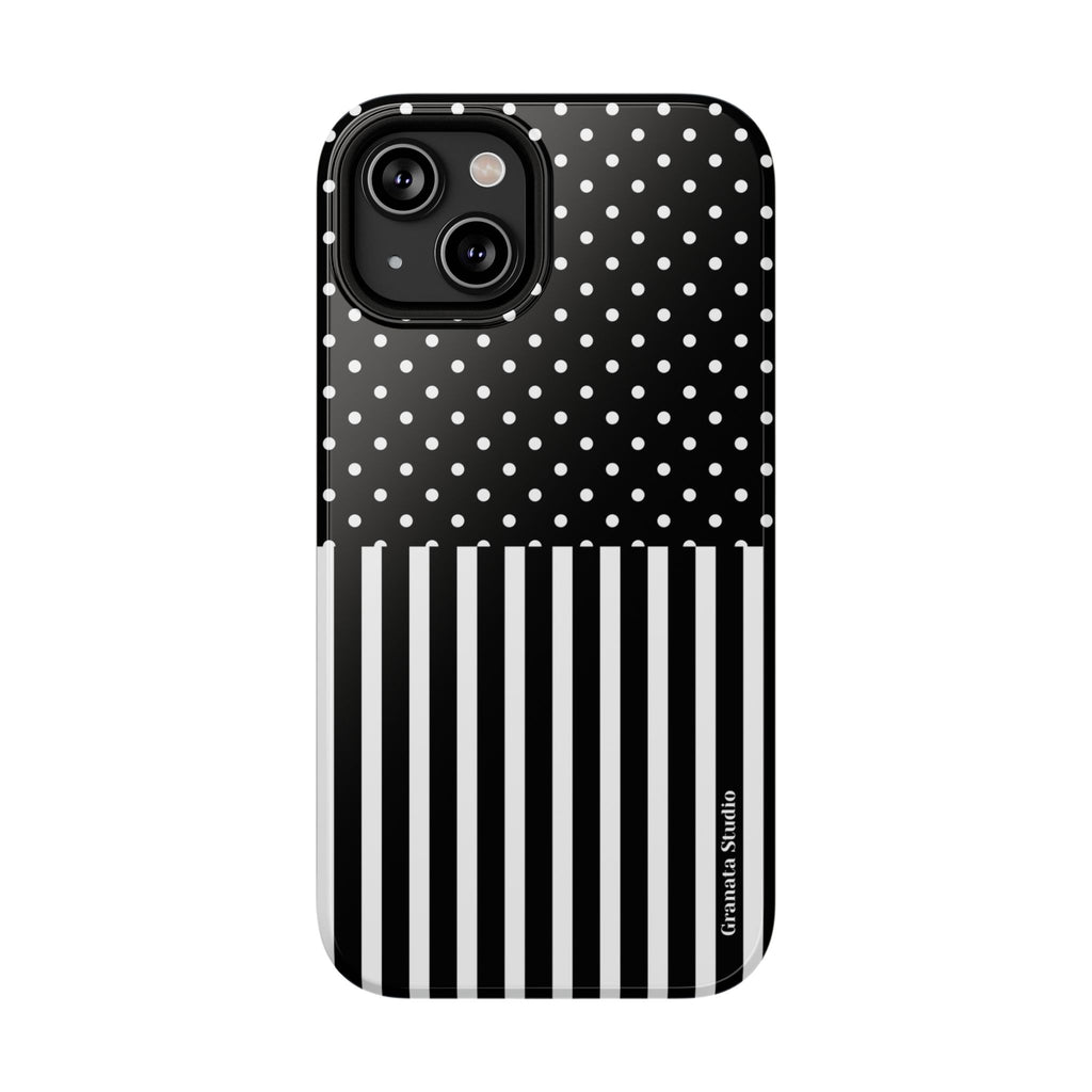 B&W Polka Dots x Stripes Phone Case