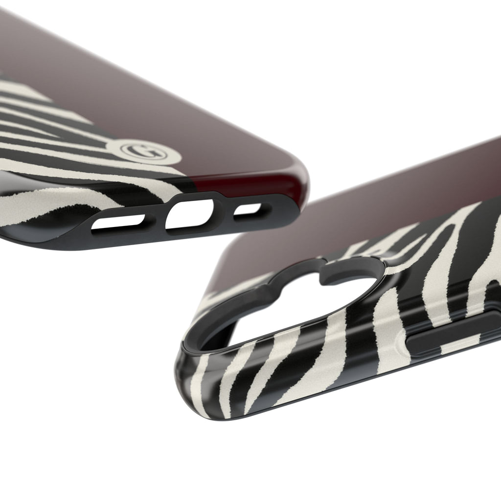 Zebra Print x Burgundy Phone Case