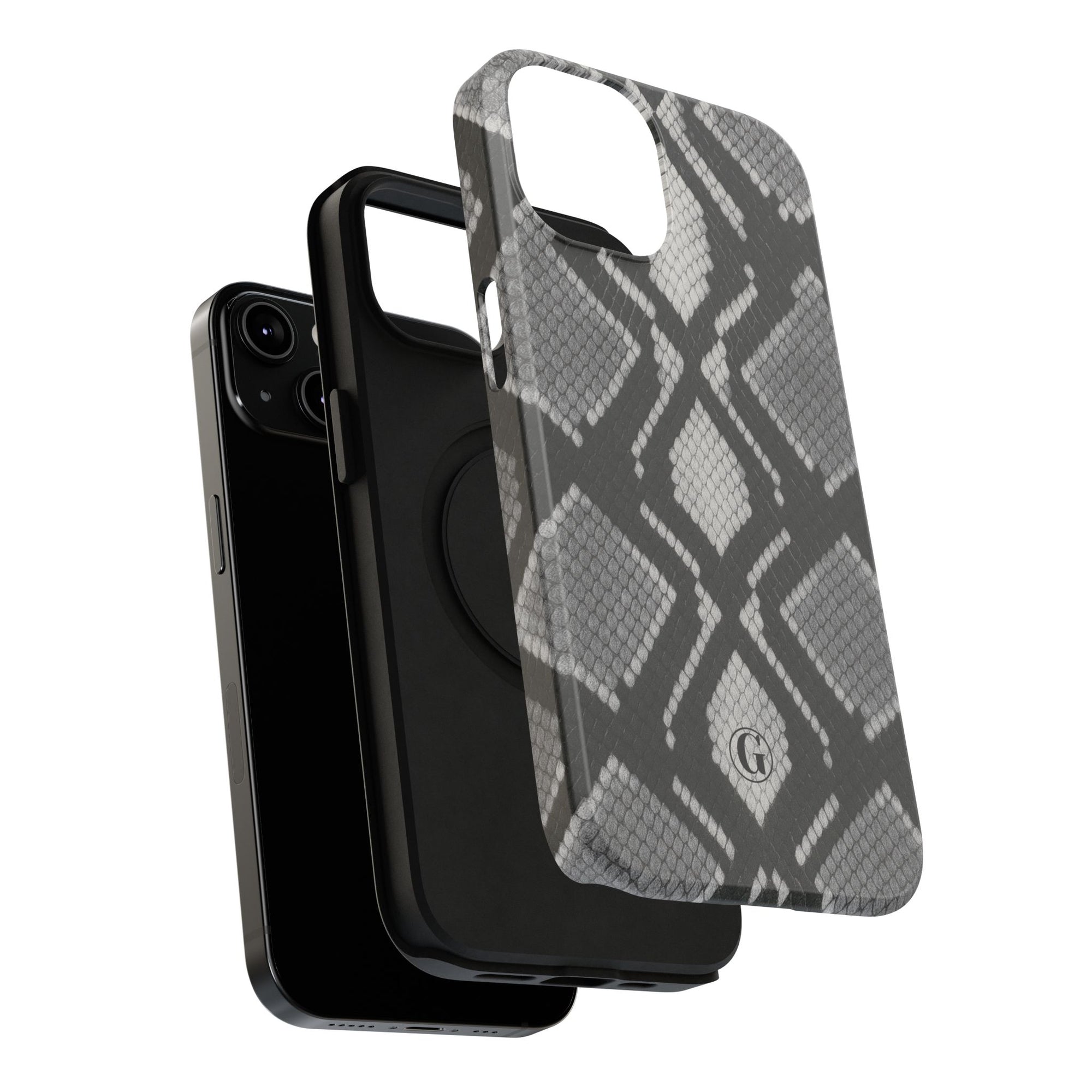 Grey Snakeskin Print Phone Case