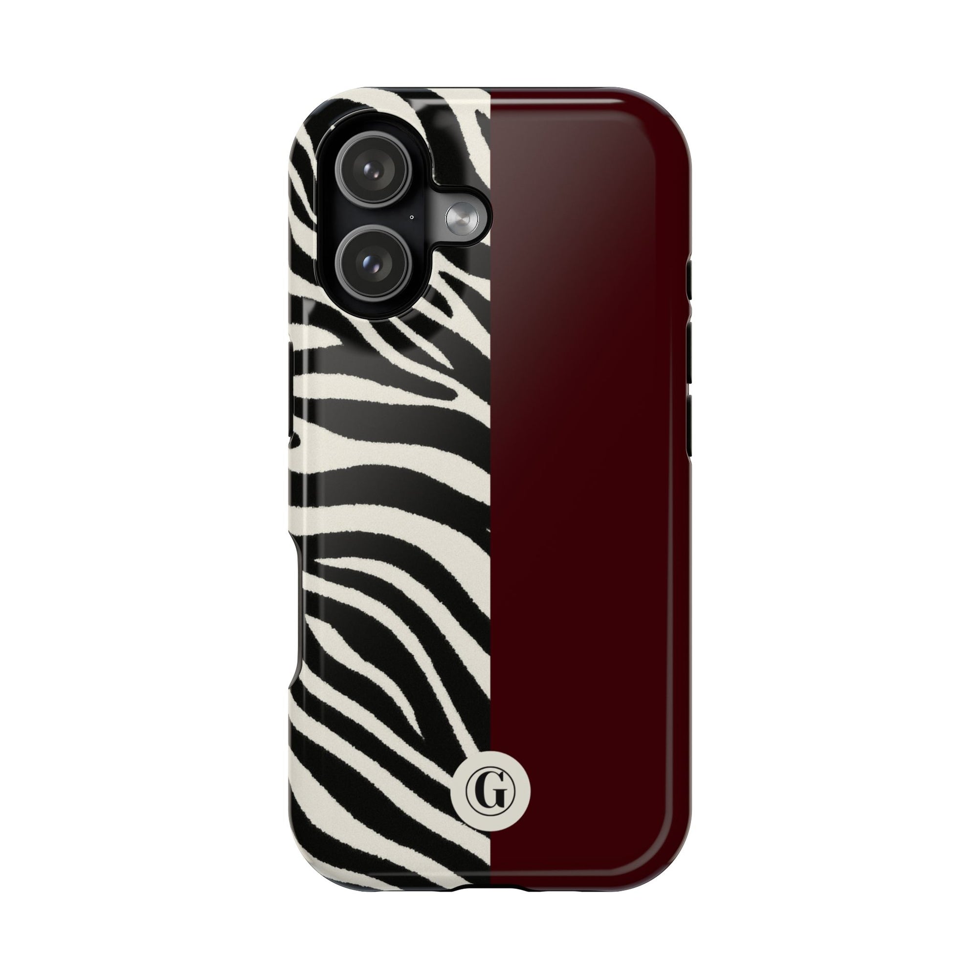 Zebra Print x Burgundy Phone Case