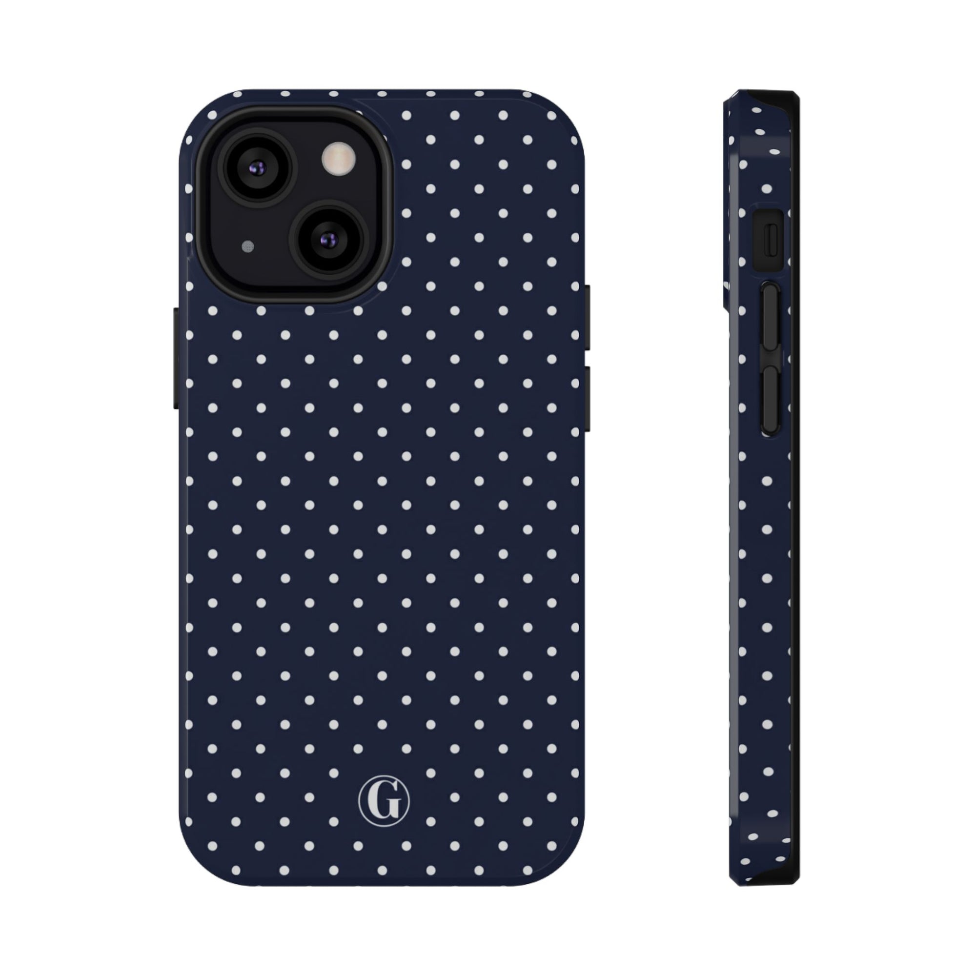 Navy Blue Polka Dots Phone Case