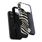 Zebra Print x Navy Blue Phone Case