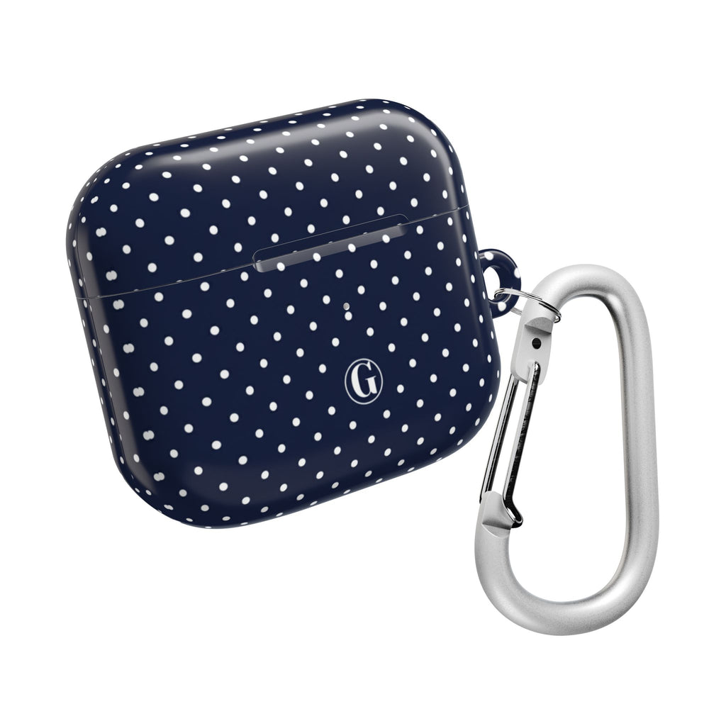 Navy Blue Polka Dot AirPod Case